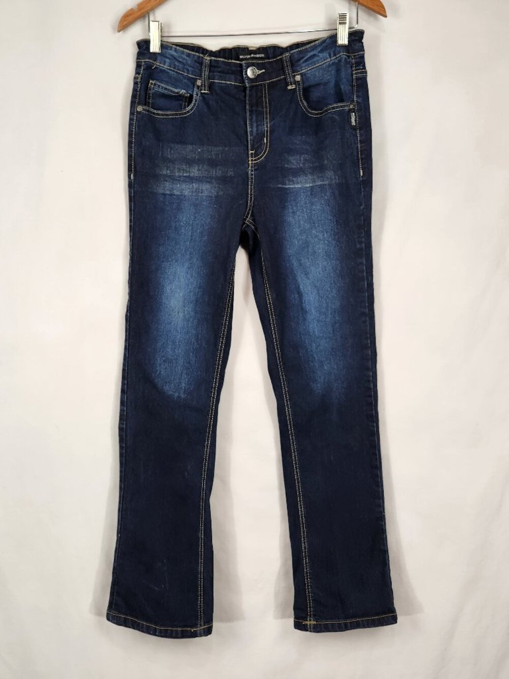 Silver Jeans Co Zane Boys Denim Jeans 16 Dark Wash Bootcut Distressed Pants